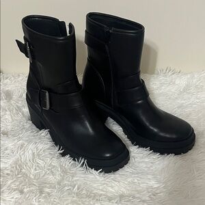 Black Leather Ankle Boots